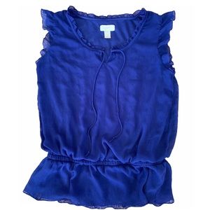 LOFT Royal Blue Sleeveless Top (Small)